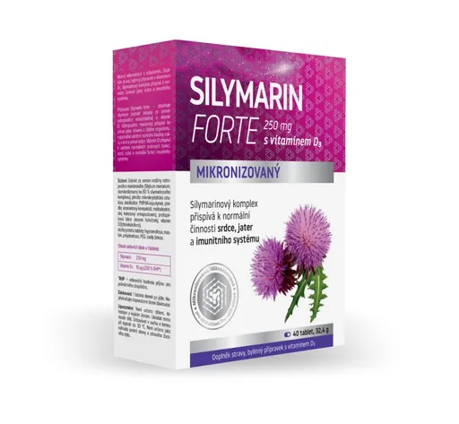 Naturprodukt Silymarin Forte 250 mg s vitamínem D3 40 tablet