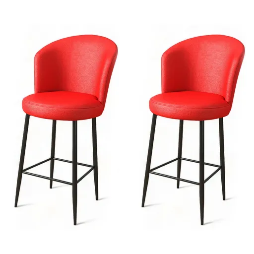 Sada barových židlí Uras Red and Black, 2 ks, 2 ks