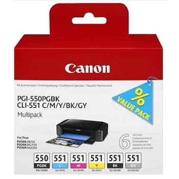 Canon PGI-550/CLI-551 PGBK/C/M/Y/BK/GY Multi Pack (6496B005)