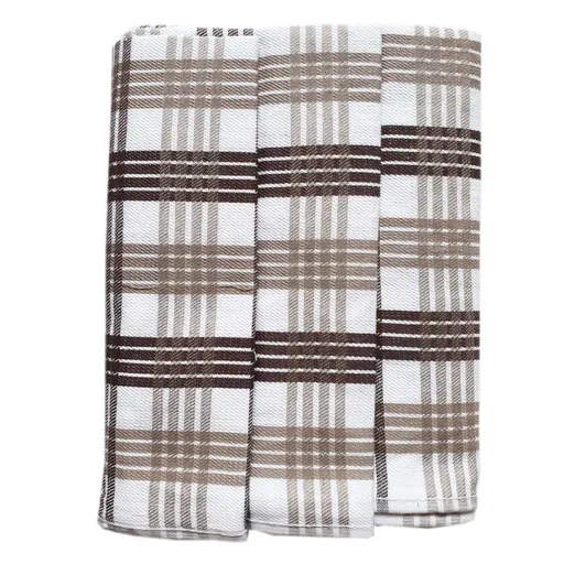 Polášek Károvaná utěrka Egypt - 3 ks - č. 81 | Bílá / hnědá