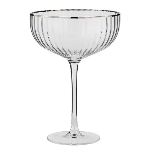 CHELSEA Sklenice na šampaňské se stříbrným okrajem 400 ml