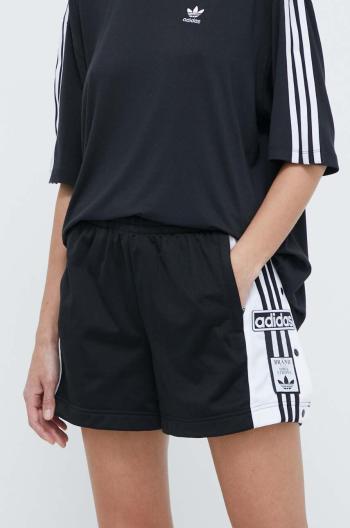 Kraťasy adidas Originals Adibreak dámské, černá barva, s aplikací, high waist, IU2518