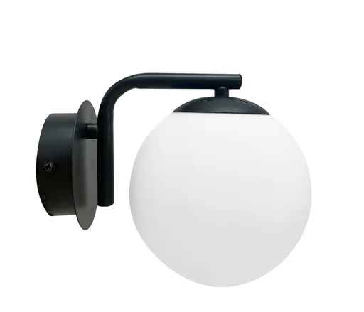 Nástěnná lampa AMADEO černá 1x40W E14 bílé stínidlo