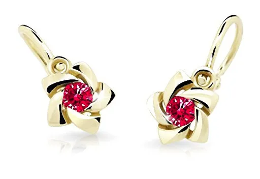 Cutie Jewellery Zlaté dětské náušnice C2201-10-X-1 červená