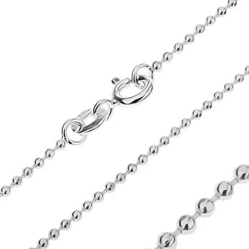 Řetízek ze stříbra 925 - seříznuté armádní kuličky, 1,5 mm
