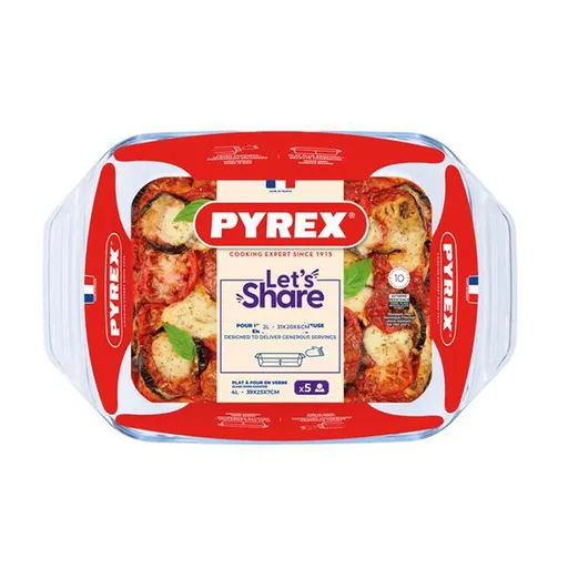 Skleněný pekáč s uchy PYREX 39x25cm/4l., borosilikát