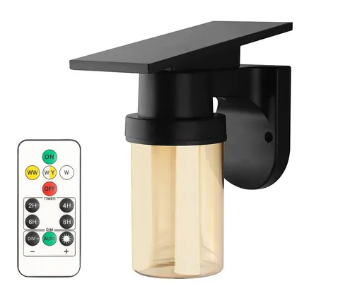 LED Solution Černé LED fasádní solární svítidlo válcové 0,9W IP54 CCT s DO 24153