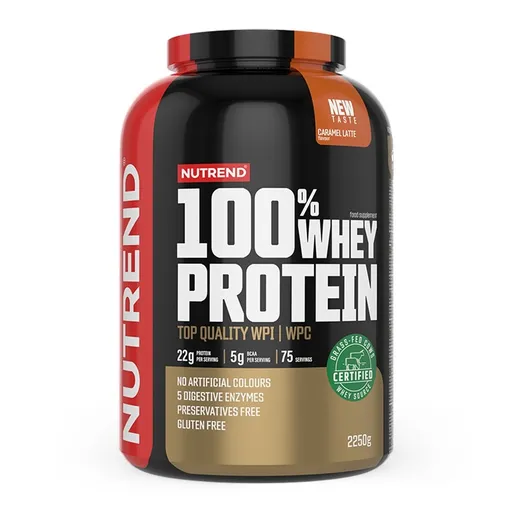 Práškový koncentrát Nutrend 100% WHEY Protein 2250g banán-jahoda