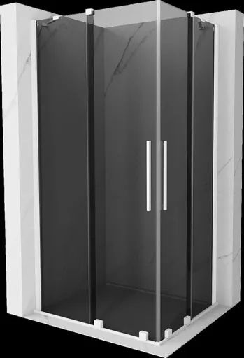 MEXEN/S Velar Duo sprchový kout, posuvné dveře 90 x 80, grafit, bílá 871-090-080-42-20