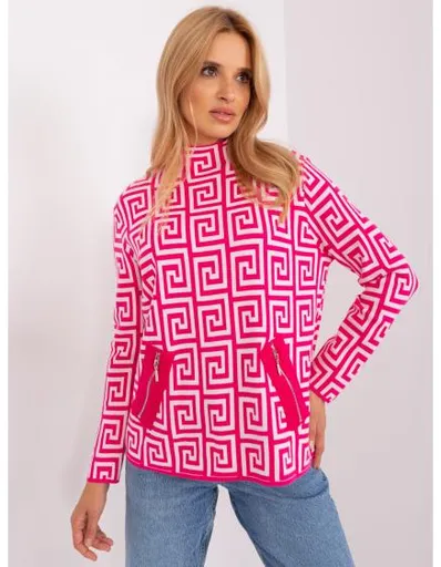 online Pistáciový dámský svetr s rolákem se vzory