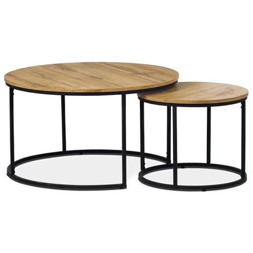 Sada konferenčních stolků, divoký dub, 2 ks