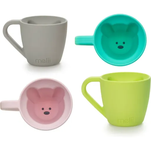Melii Silicone Bear Mug hrnek Pink & Purple 2x145 ml