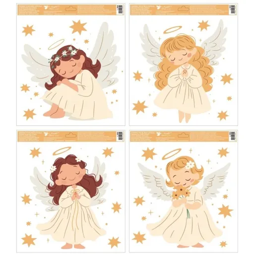Okenní fólie Andělé 30 x 33,5 cm