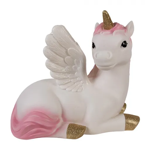Dětská stolní LED lampička bílý jednorožec Unicorn - 41*25*40 cm Clayre & Eef