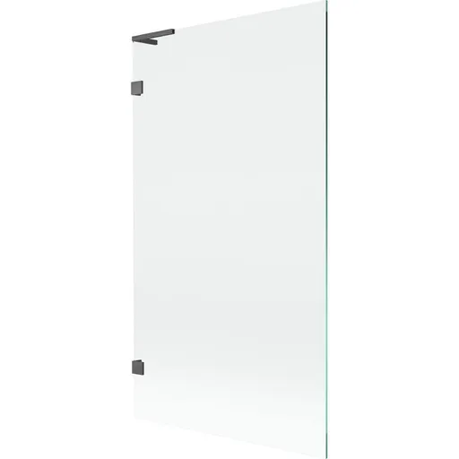 MEXEN/S Lunar L vanová zástěna FIX 100 x 150, transparent, grafit kartáčovaná 897L-100-000-66-00