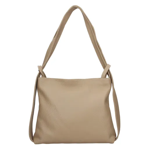 Dámská kožená batůžko-kabelka Italia Maria - tmavě béžová