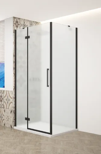 GELCO TRINITY BLACK obdélníkový kout 1100x1000 levý, matné sklo, GT5610-11ML-B GT5610-11ML-B