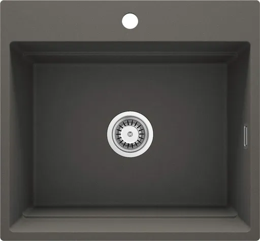 DEANTE Magnetic antracitově metalická Granitový dřez, jednokomorový  ZRM_T10A