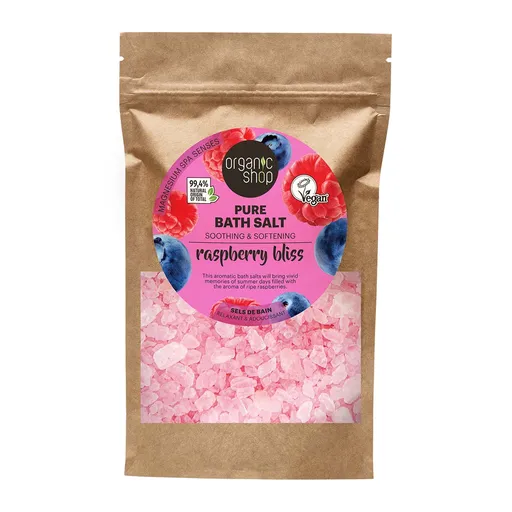 Organic Shop Sůl do koupele Raspberry Bliss (Pure Bath Salt) 500 g