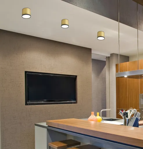 LED stropní trubicové svítidlo 9W zlaté 8,8x7,5cm