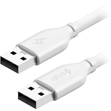 AlzaPower Core USB-A (M) to USB-A (M) 2.0, 0.5m bílý (APW-CBAMAM205W)