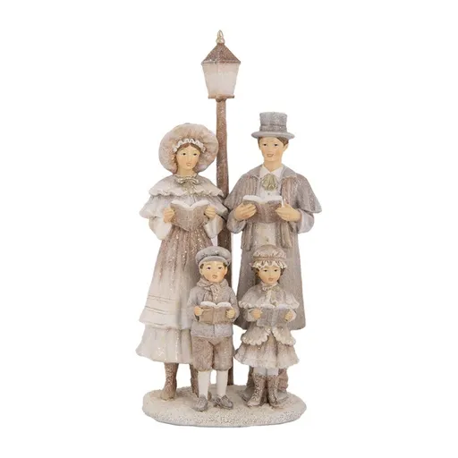 Béžová vánoční dekorace sbor Christmas Choir - 15*11*30 cm Clayre & Eef