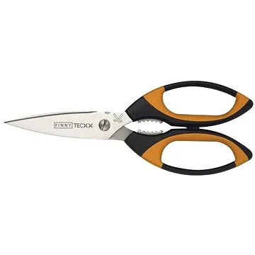 Nůžky na tech.tkaniny,rovné-pogum.rukojeť (černé/žluté); Kretzer Solingen FINNY 743020; mikrozoubky (743020)