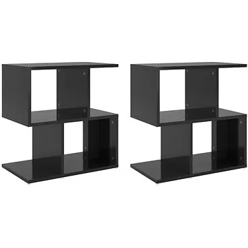 SHUMEE Noční stolky 2 ks černé vysoký lesk 50 × 30 × 51,5 cm dřevotříska, 806379 (806379)