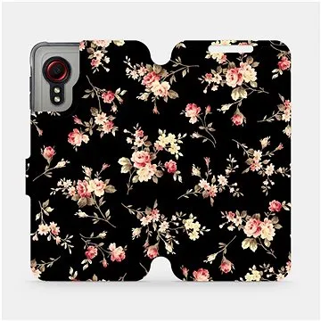 Flipové pouzdro na mobil Samsung Galaxy Xcover 5 - VD02S Květy na černé (5903516674718)