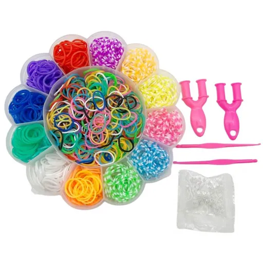 Alltoys Sada gumiček 900 ks na výrobu náramků Loom band - květina