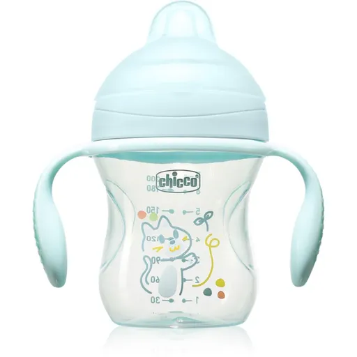 Chicco Transition Cup 4m+ tréninkový hrnek s držadly Teal 200 ml