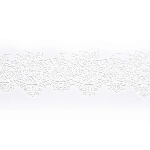 Cukrová krajka bílá - šířka 6 cm - K-Decor