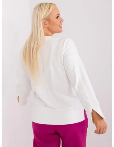 Dámská blůza plus size s kulatým výstřihem MINEA ecru