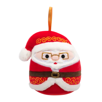 Plyšový mazlíček Squishmallows Vánoční ozdoba Santa s brýlemi - Nick, 10 cm
