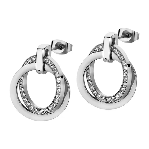 Lotus Style Ocelové náušnice s krystaly LS1780-4/1