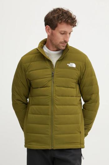 Péřová bunda The North Face Belleview pánská, zelená barva, zimní, NF0A7UJFPIB1