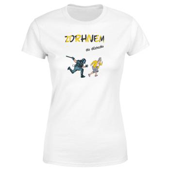 Dámske tričko Zdrhám do dôchodku (Veľkosť: XL, Farba tričká: Biela)