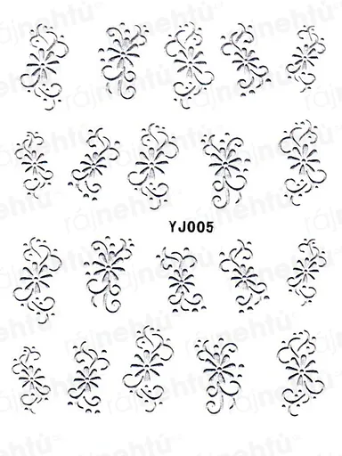 Samolepky na nehty - stříbrné 05