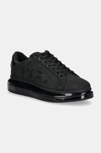 Kožené sneakers boty Karl Lagerfeld KAPRI KUSHION černá barva, KL52661