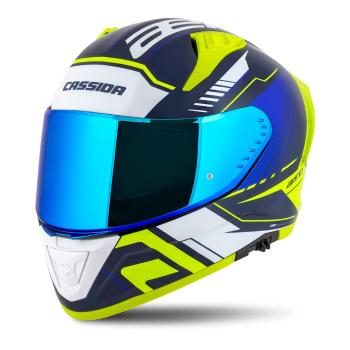 Moto přilba Cassida Aero Drome modrá/žlutá fluo/světle modrá/bílá  XL (61-62)