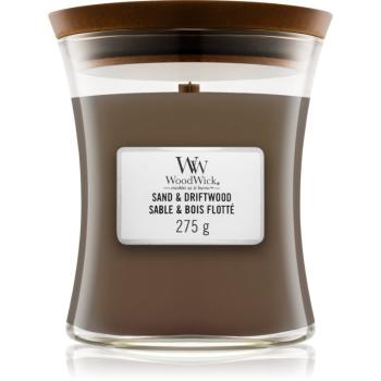 Woodwick Sand & Driftwood vonná svíčka s dřevěným knotem 275 g