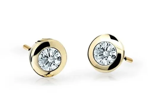 Cutie Jewellery Zlaté dětské náušnice C1537-30-X-1 bílá