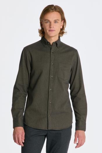 KOŠILE GANT REG HERRINGBONE FLANNEL SHIRT DARK CACTUS