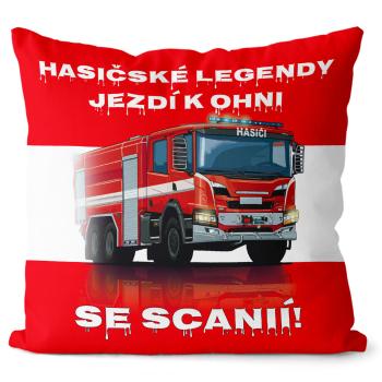 Polštář Hasičské legendy – Scania (Velikost: 55 x 55 cm)