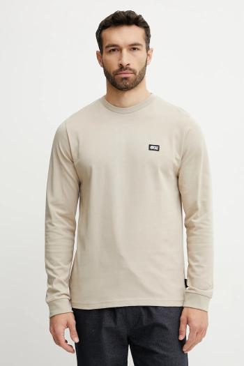 Bavlnené tričko s dlhým rukávom Picture Sican béžová farba, jednofarebné, MTS1212