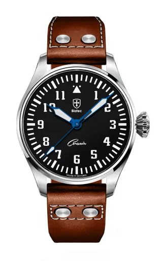 Biatec Corsair Vintage 01 - Světle hnědý kožený pilot řemínek