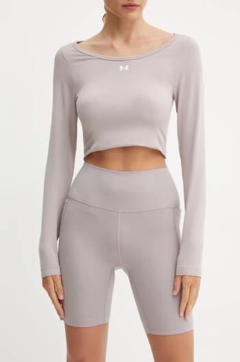 Tréninkové šortky Under Armour Meridian fialová barva, hladké, high waist, 1382521