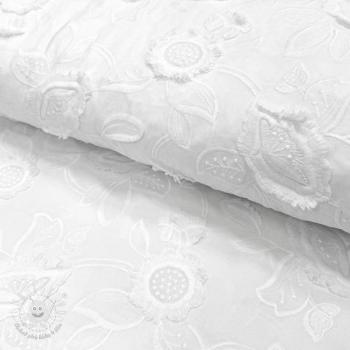 Bavlnená látka EMBROIDERY Catchy Swingy white