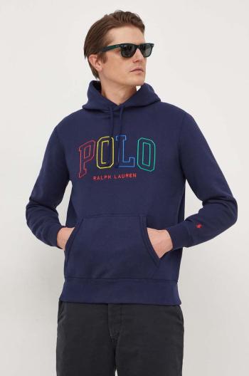 Mikina Polo Ralph Lauren pánská, tmavomodrá barva, s kapucí, s aplikací, 710926600