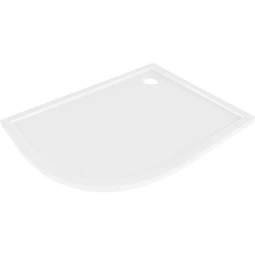 MEXEN Flow Sprchová vanička čtvrtkruh asymetrická slim pravá 90 x 80, bílá lesk 46Q108090R